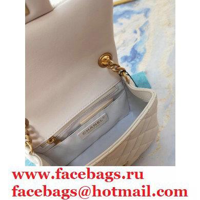 Chanel Resin Chain Lambskin Mini Flap Bag AS2379 Creamy 2021