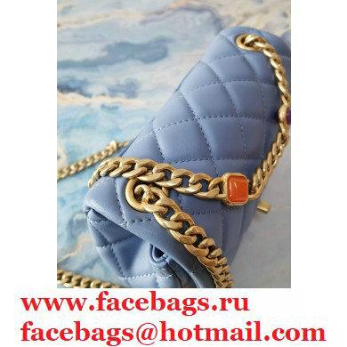 Chanel Resin Chain Lambskin Mini Flap Bag AS2379 Denim Blue 2021