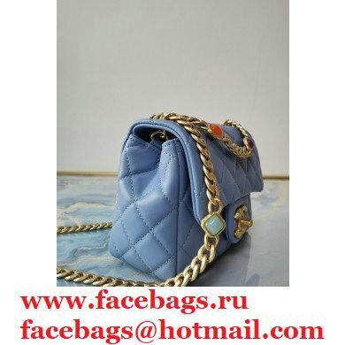 Chanel Resin Chain Lambskin Mini Flap Bag AS2379 Denim Blue 2021