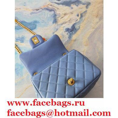 Chanel Resin Chain Lambskin Mini Flap Bag AS2379 Denim Blue 2021