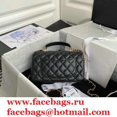 Chanel Small Classic Flap Bag with Top Handle AS2431 Black 2021