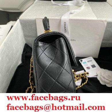 Chanel Small Classic Flap Bag with Top Handle AS2431 Black 2021