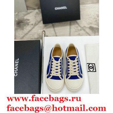 Chanel Vintage Canvas Low-top Sneakers Blue 2021