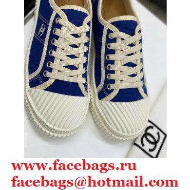 Chanel Vintage Canvas Low-top Sneakers Blue 2021