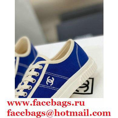 Chanel Vintage Canvas Low-top Sneakers Blue 2021 - Click Image to Close