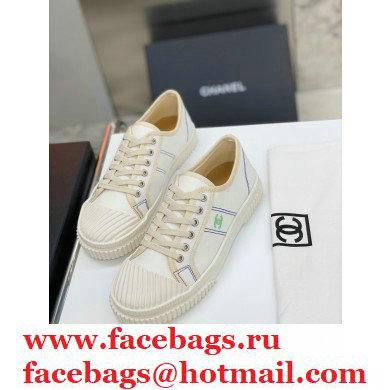 Chanel Vintage Canvas Low-top Sneakers White 2021