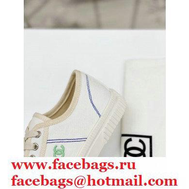 Chanel Vintage Canvas Low-top Sneakers White 2021