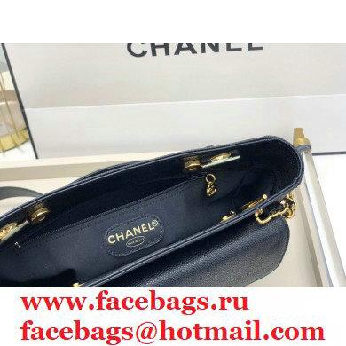 Chanel Vintage Caviar Leather Shoulder Bag with Front Pocket AS6706 Black 2021