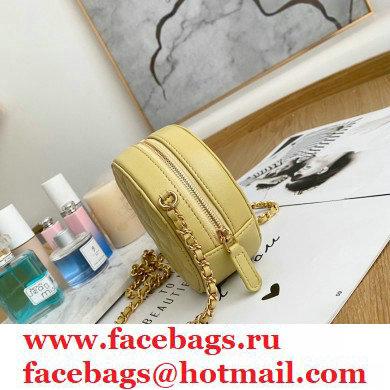 Chanel Zirconium Crystal CC Logo Round Clutch with Chain Bag AP1944 Yellow 2021