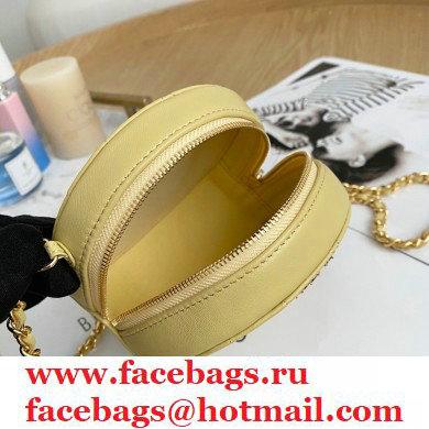 Chanel Zirconium Crystal CC Logo Round Clutch with Chain Bag AP1944 Yellow 2021