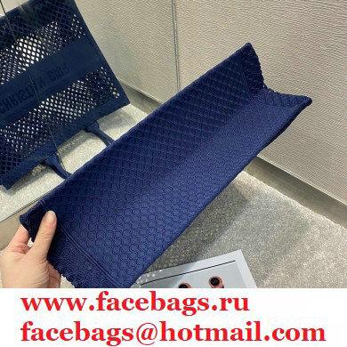 Dior Book Tote Bag in Blue Mesh Embroidery 2021