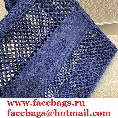 Dior Book Tote Bag in Blue Mesh Embroidery 2021