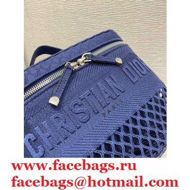 Dior DiorTravel Vanity Case Bag In Blue Mesh Embroidery 2021