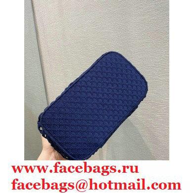 Dior DiorTravel Vanity Case Bag In Blue Mesh Embroidery 2021