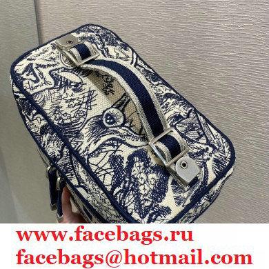 Dior Diortravel Vanity Case Bag in Blue Toile de Jouy Embroidery 2021