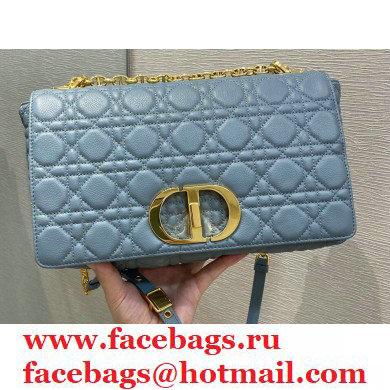 Dior Large Caro Bag in Soft Cannage Calfskin Cloud Blue 2021