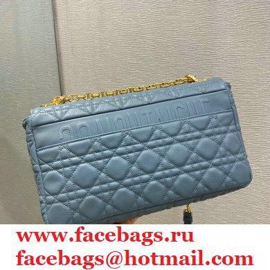 Dior Large Caro Bag in Soft Cannage Calfskin Cloud Blue 2021