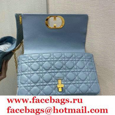 Dior Large Caro Bag in Soft Cannage Calfskin Cloud Blue 2021