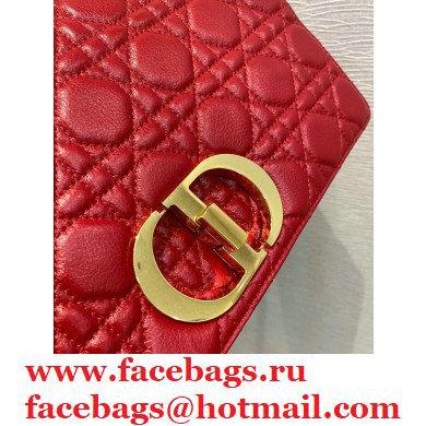 Dior Large Caro Bag in Soft Cannage Calfskin Red 2021