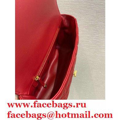 Dior Large Caro Bag in Soft Cannage Calfskin Red 2021