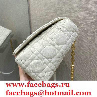 Dior Large Caro Bag in Soft Cannage Calfskin White 2021