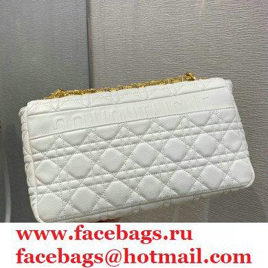 Dior Large Caro Bag in Soft Cannage Calfskin White 2021