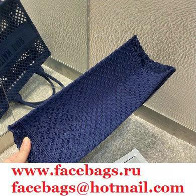 Dior Small Book Tote Bag in Blue Mesh Embroidery 2021