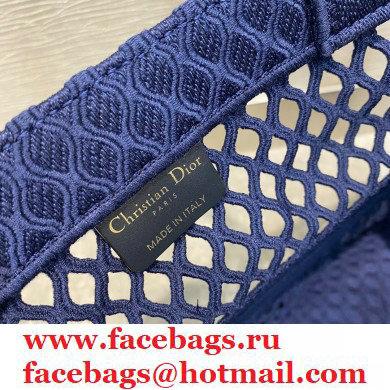 Dior Small Book Tote Bag in Blue Mesh Embroidery 2021