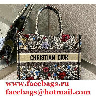 Dior Small Book Tote Bag in Multicolor Mille Fleurs Embroidery 2021 - Click Image to Close