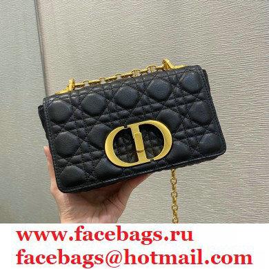 Dior Small Caro Bag in Soft Cannage Calfskin Black 2021