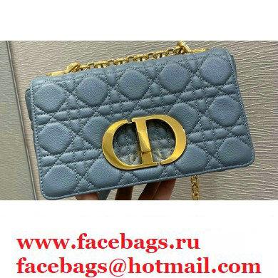 Dior Small Caro Bag in Soft Cannage Calfskin Cloud Blue 2021