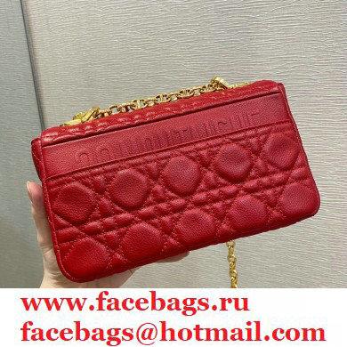 Dior Small Caro Bag in Soft Cannage Calfskin Red 2021