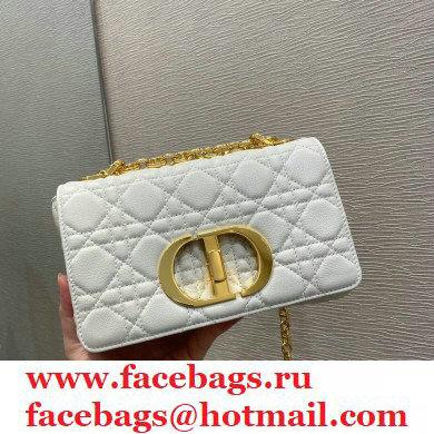 Dior Small Caro Bag in Soft Cannage Calfskin White 2021