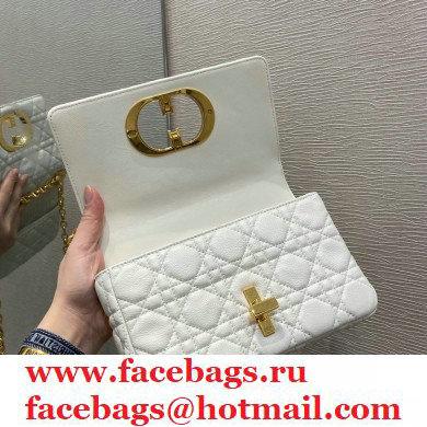 Dior Small Caro Bag in Soft Cannage Calfskin White 2021