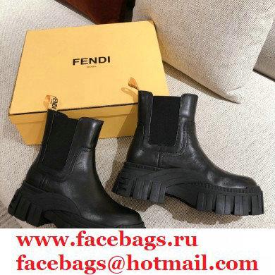 Fendi Leather Force Chelsea Boots Black 2021