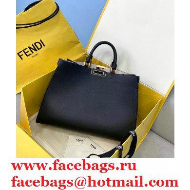 Fendi Leather Medium Peekaboo X-Tote Shopper Bag Black 2020