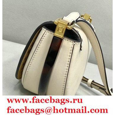 Fendi Leather Moonlight Shoulder Bag White 2021