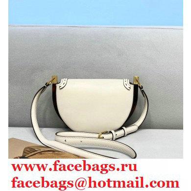 Fendi Leather Moonlight Shoulder Bag White 2021