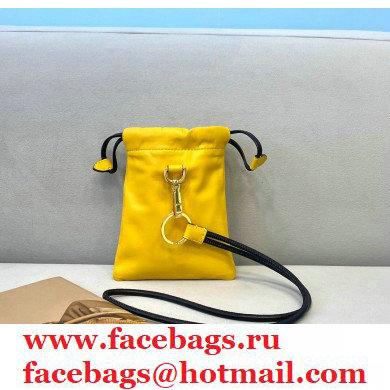 Fendi Leather Phone Pouch Bag with Detachable Necklace Yellow 2021