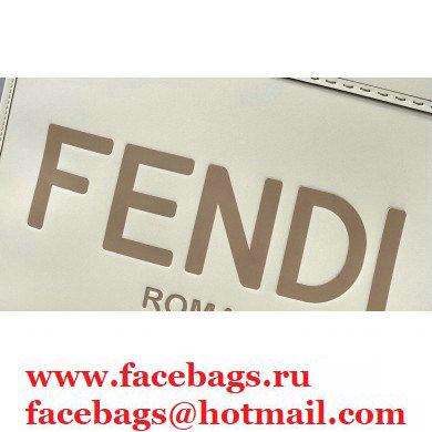 Fendi Leather Sunshine Medium Shopper Tote Bag White 2021