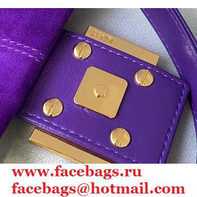 Fendi Vintage Suede Baguette Shoulder Bag Purple 2021