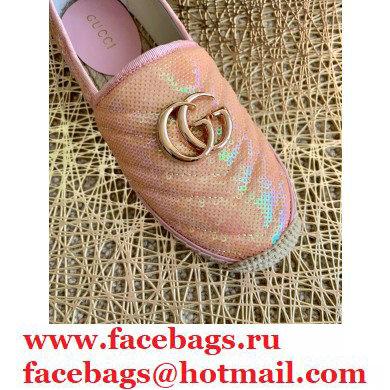 Gucci Sequins GG Matelasse Espadrilles Light Pink 2021