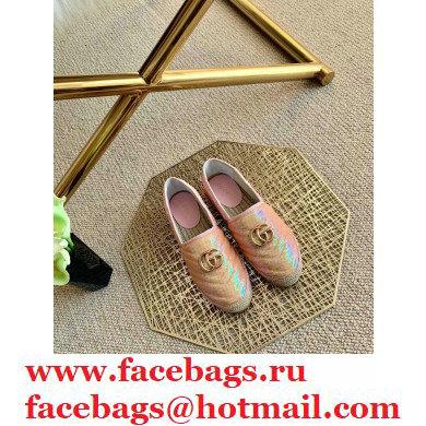 Gucci Sequins GG Matelasse Espadrilles Light Pink 2021