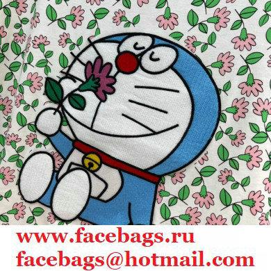 GuccixDoraemon and cartoon flower print T-shirt IVORY 2020