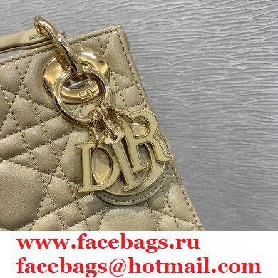 Lady Dior Mini Bag in My ABCDior Cannage Lambskin Beige 2021