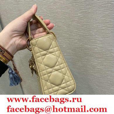 Lady Dior Mini Bag in My ABCDior Cannage Lambskin Beige 2021