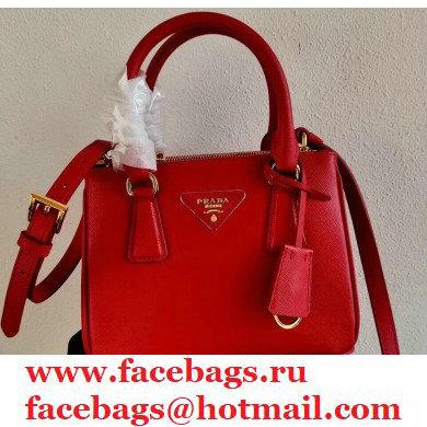 Prada Galleria Saffiano Leather Micro-bag 1BA906 Red 2021