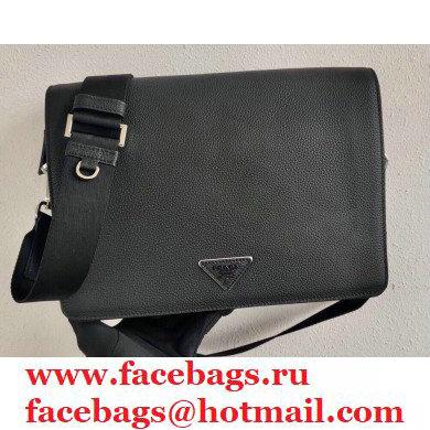 Prada Leather Bandoleer Cross-Body Bag 2VD012 Black 2021