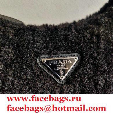 Prada Shearling Re-Edition 2000 Nylon Mini Hobo Bag 1NE515 Black 2021