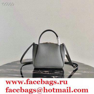 Prada Small Leather HandBag 1BC145 Gray 2021